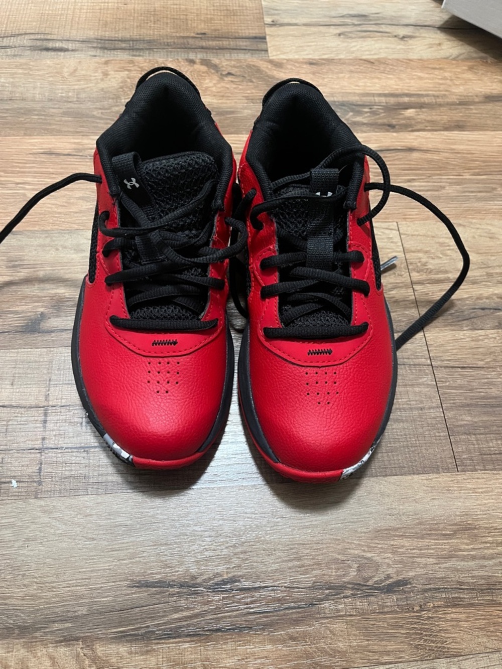 Under Armour Kids Red and Black Athletic Lace-Up Sneakers